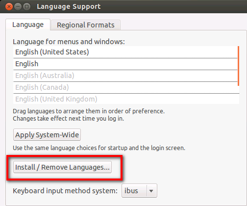 Ubuntu英文系统下中文输入法的安装